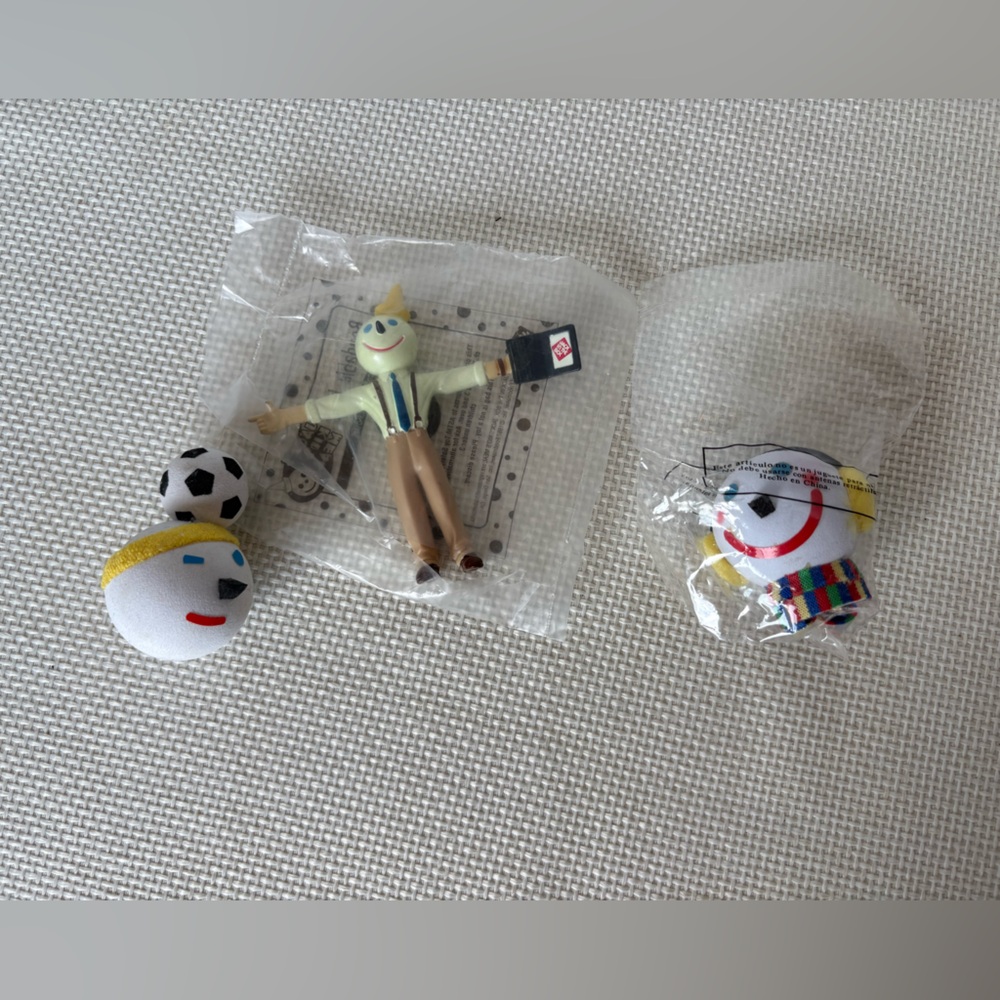 Vintage 1990s Jack in the Box Toys 3 :  Bendable Jack Toy Car Antena x 2
